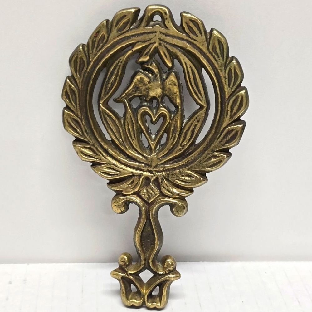 Vintage Brass Eagle Laurel Wreath Patriotic Trivet by Virginia Metalcrafters